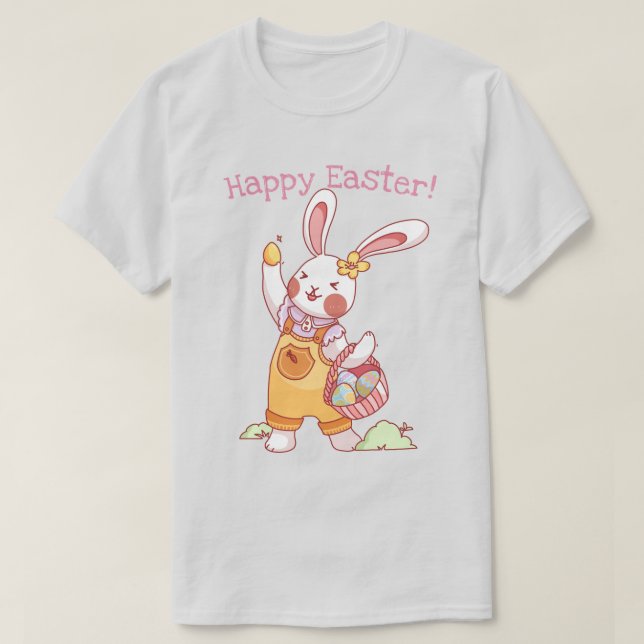 Cute Easter Bunny T-Shirt (Design Front)