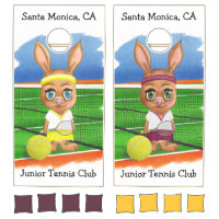 Cute Easter Bunny Tennis Players  Cornhole Set