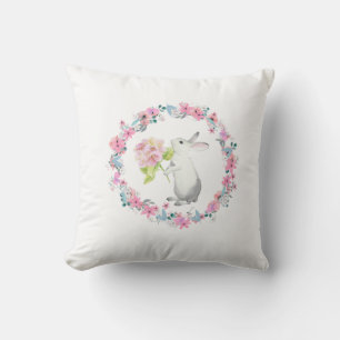 Cute Easter Bunny Throw Pillow