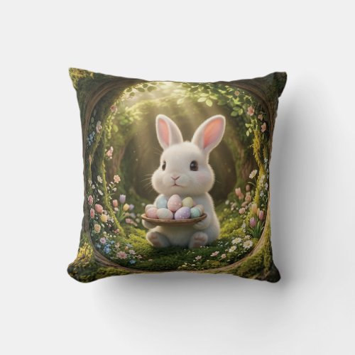 Cute Easter Bunny Throw Pillow