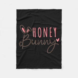 Cute easter bunny vintage happy easter honey bunny fleece blanket