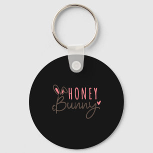 Cute easter bunny vintage happy easter honey bunny keychain
