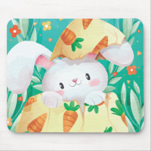 Cute Easter Bunny Watercolor   Mousepad