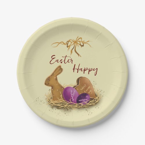Cute Easter Bunny Watercolor Paper Plates