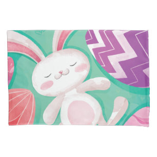 Cute Easter Bunny Watercolor   Pillowcase