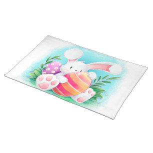 Cute Easter Bunny Watercolor Place Mat