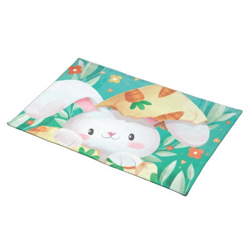 Cute Easter Bunny Watercolor  Place Mat