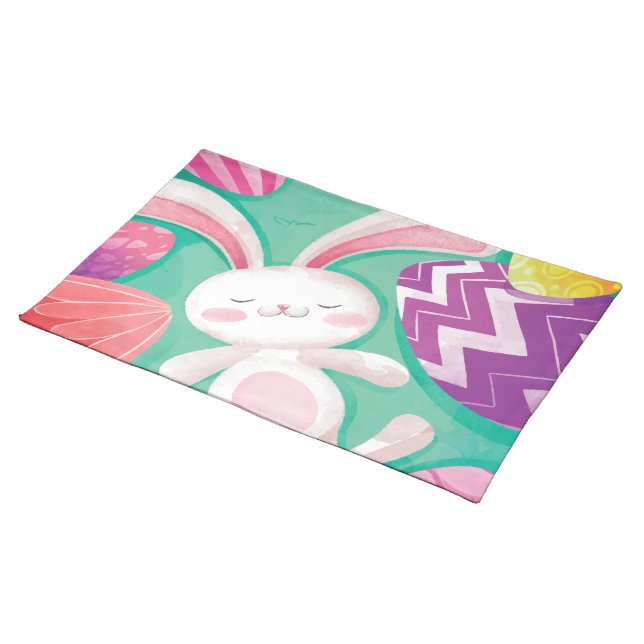 Cute Easter Bunny Watercolor | Place Mat (On Table)