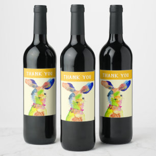 Cute Easter bunny Wine Label