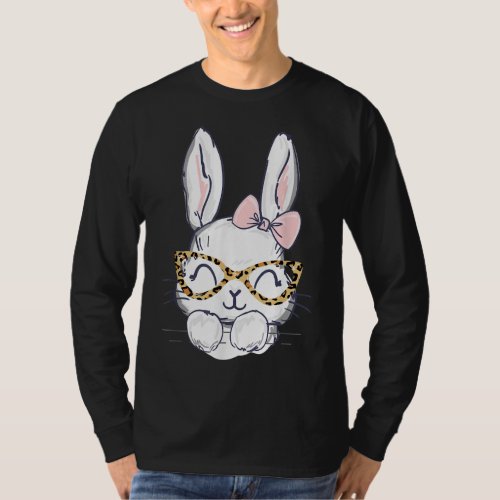 Cute Easter Bunny with cheetah glasses for the mom T_Shirt