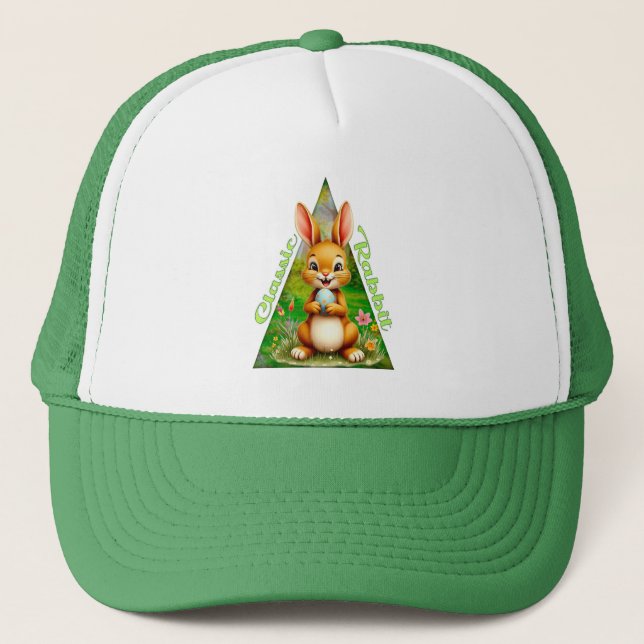 Cute Easter Bunny with Colorful Eggs - boné Trucker Hat (Front)