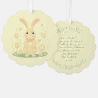 Cute Easter Bunny With Eggs Preschool Yellow