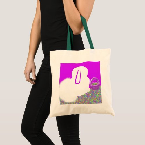 Cute Easter Bunny with flowers Tote Bag