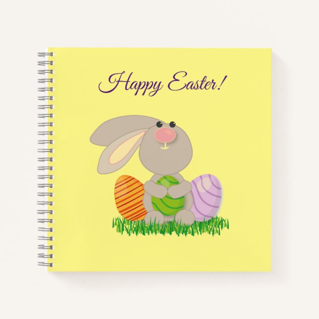 Cute Easter Bunny Wrapping Paper Gift Wrap Notebook (Front)