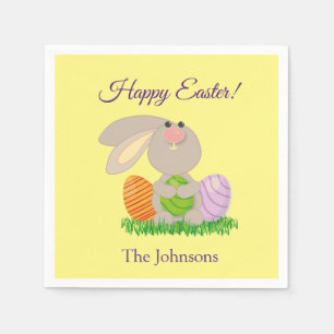 Cute Easter Bunny Wrapping Paper Party Napkins