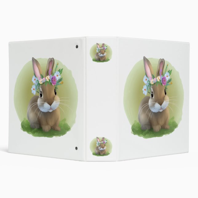 Cute Easter Bunnyfor a positive mood   3 Ring Binder (Background)