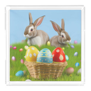 Cute Easter Bunnyfor a positive mood Acrylic Tray