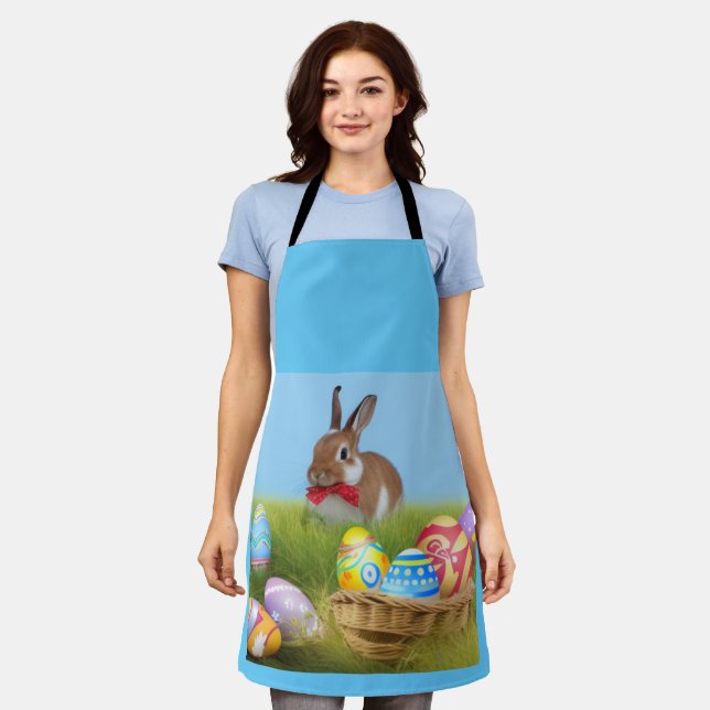 Cute Easter Bunnyfor a positive mood   Apron (Worn)
