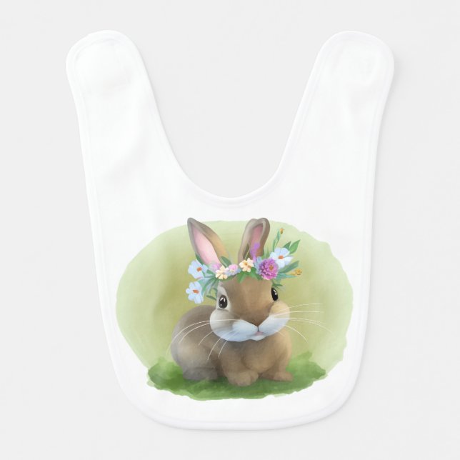 Cute Easter Bunnyfor a positive mood    Baby Bib (Front)