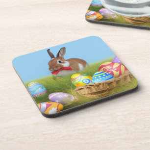 Cute Easter Bunnyfor a positive mood Beverage Coaster