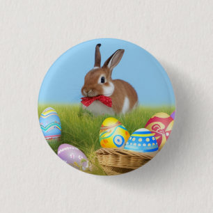 Cute Easter Bunnyfor a positive mood Button