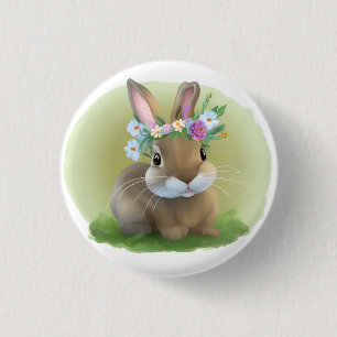 Cute Easter Bunnyfor a positive mood Button
