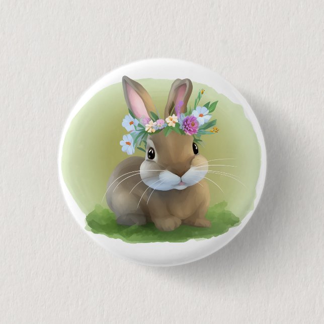 Cute Easter Bunnyfor a positive mood  Button (Front)