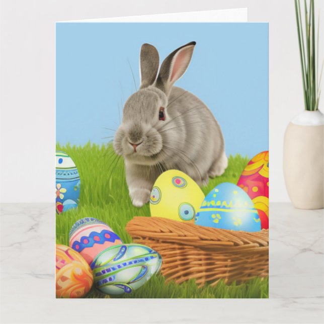 Cute Easter Bunnyfor a positive mood   Card (Front)