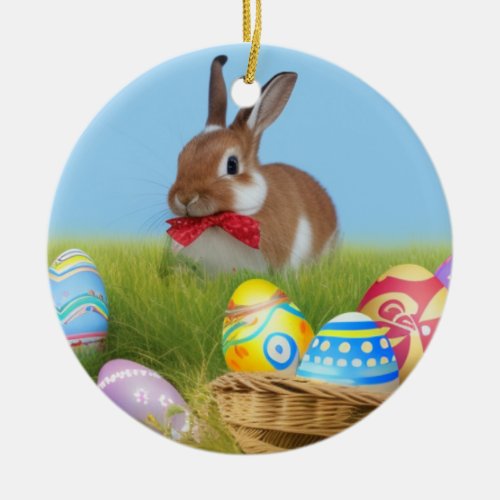 Cute Easter Bunnyfor a positive mood     Ceramic Ornament