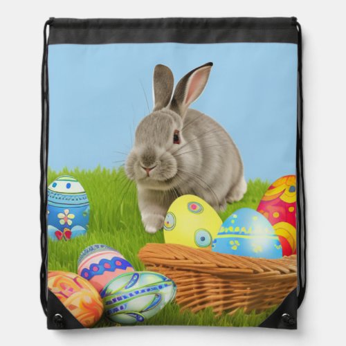 Cute Easter Bunnyfor a positive mood  Drawstring Bag