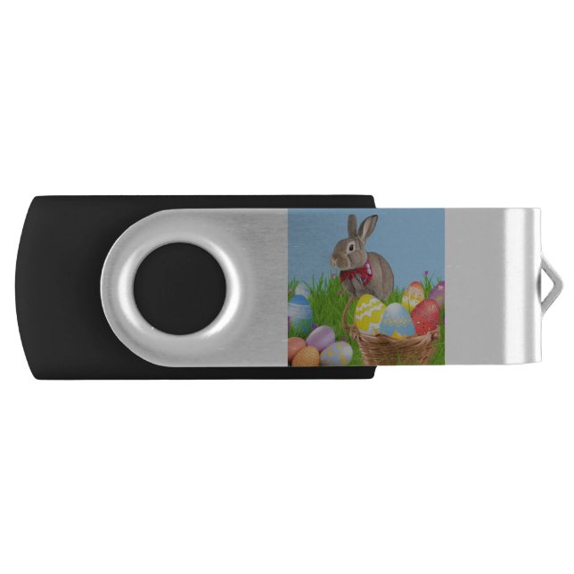 Cute Easter Bunnyfor a positive mood    Flash Drive (Front)