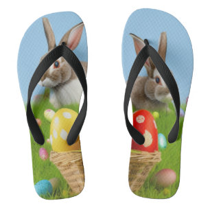 Cute Easter Bunnyfor a positive mood Flip Flops
