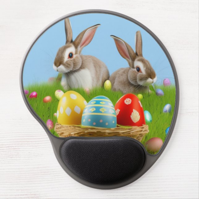 Cute Easter Bunnyfor a positive mood   Gel Mouse Pad (Front)