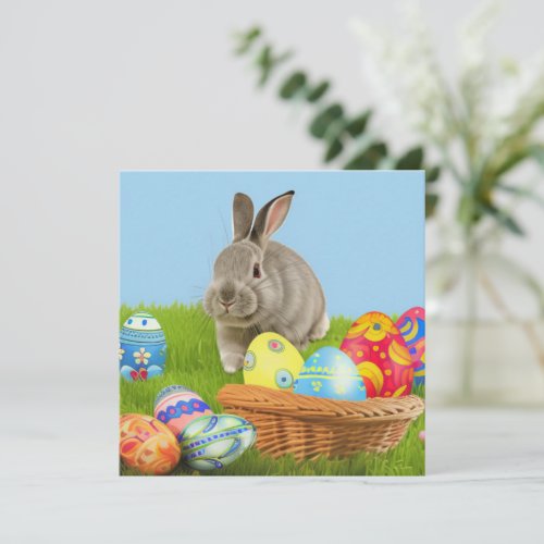 Cute Easter Bunnyfor a positive mood  Invitation