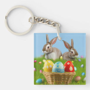 Cute Easter Bunnyfor a positive mood Keychain
