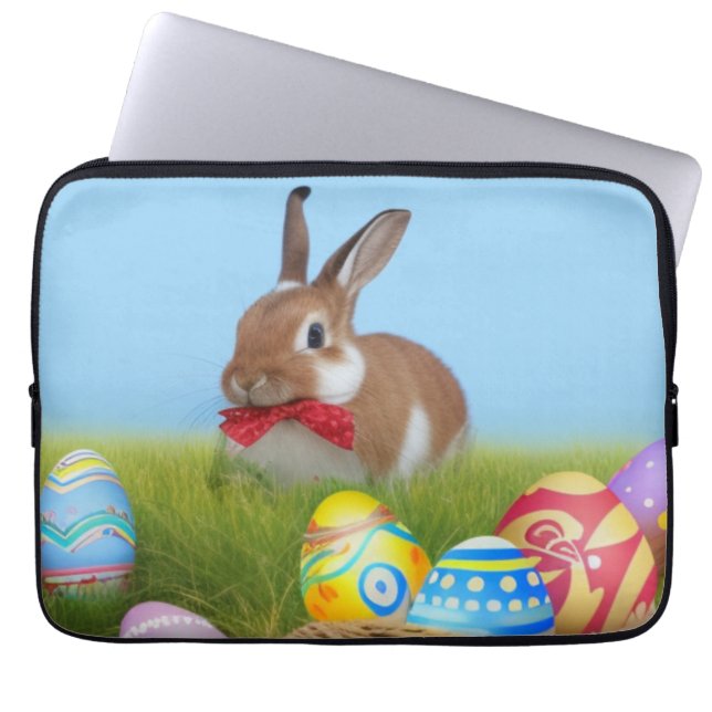 Cute Easter Bunnyfor a positive mood  Laptop Sleeve (Front)