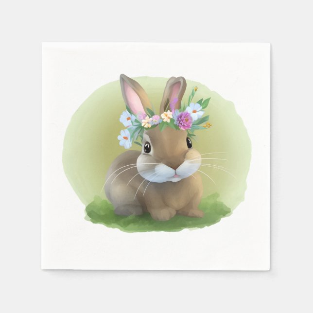 Cute Easter Bunnyfor a positive mood  Napkins (Front)