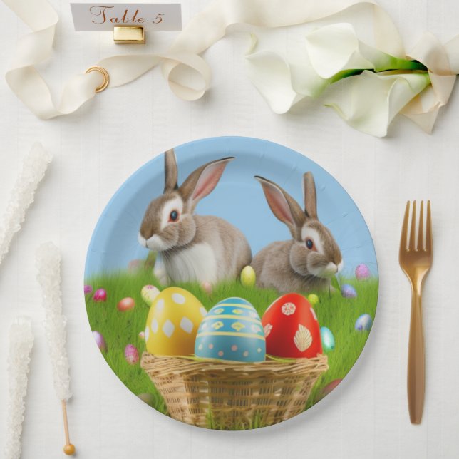 Cute Easter Bunnyfor a positive mood     Paper Plates (Wedding)