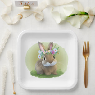 Cute Easter Bunnyfor a positive mood Paper Plates