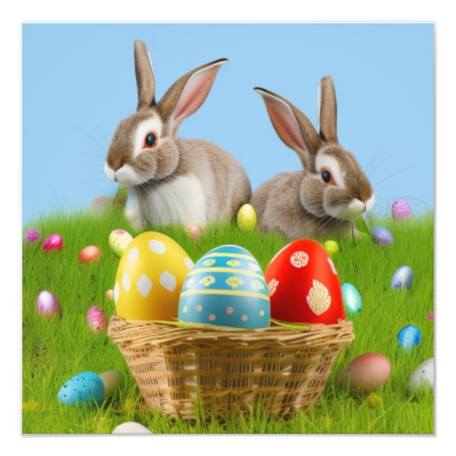 Cute Easter Bunnyfor a positive mood   Photo Print (Front)