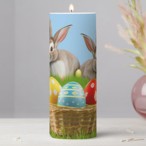 Cute Easter Bunnyfor a positive mood  Pillar Candle