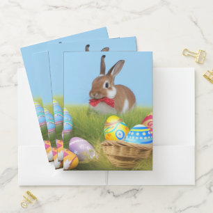 Cute Easter Bunnyfor a positive mood Pocket Folder