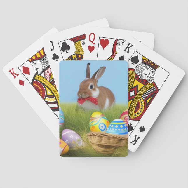 Cute Easter Bunnyfor a positive mood    Poker Cards (Back)
