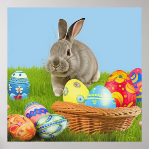 Cute Easter Bunnyfor a positive mood  Poster