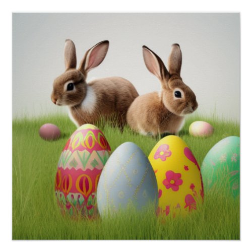 Cute Easter Bunnyfor a positive mood   Poster