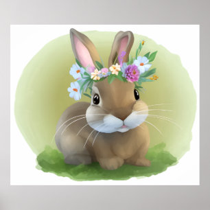 Cute Easter Bunnyfor a positive mood Poster