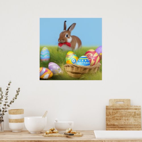 Cute Easter Bunnyfor a positive mood  Poster