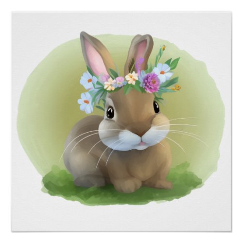 Cute Easter Bunnyfor a positive mood Poster