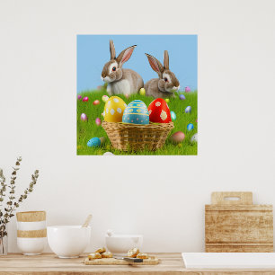Cute Easter Bunnyfor a positive mood  Poster