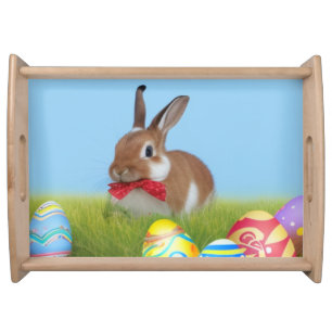Cute Easter Bunnyfor a positive mood  Serving Tray